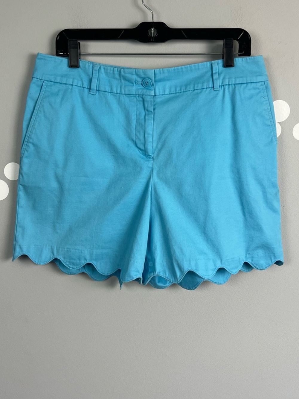 Talbots Scalloped Hem Shorts Cotton Stretch Size 10